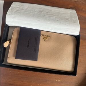 Prada Saffiano Metal Continental Wallet
